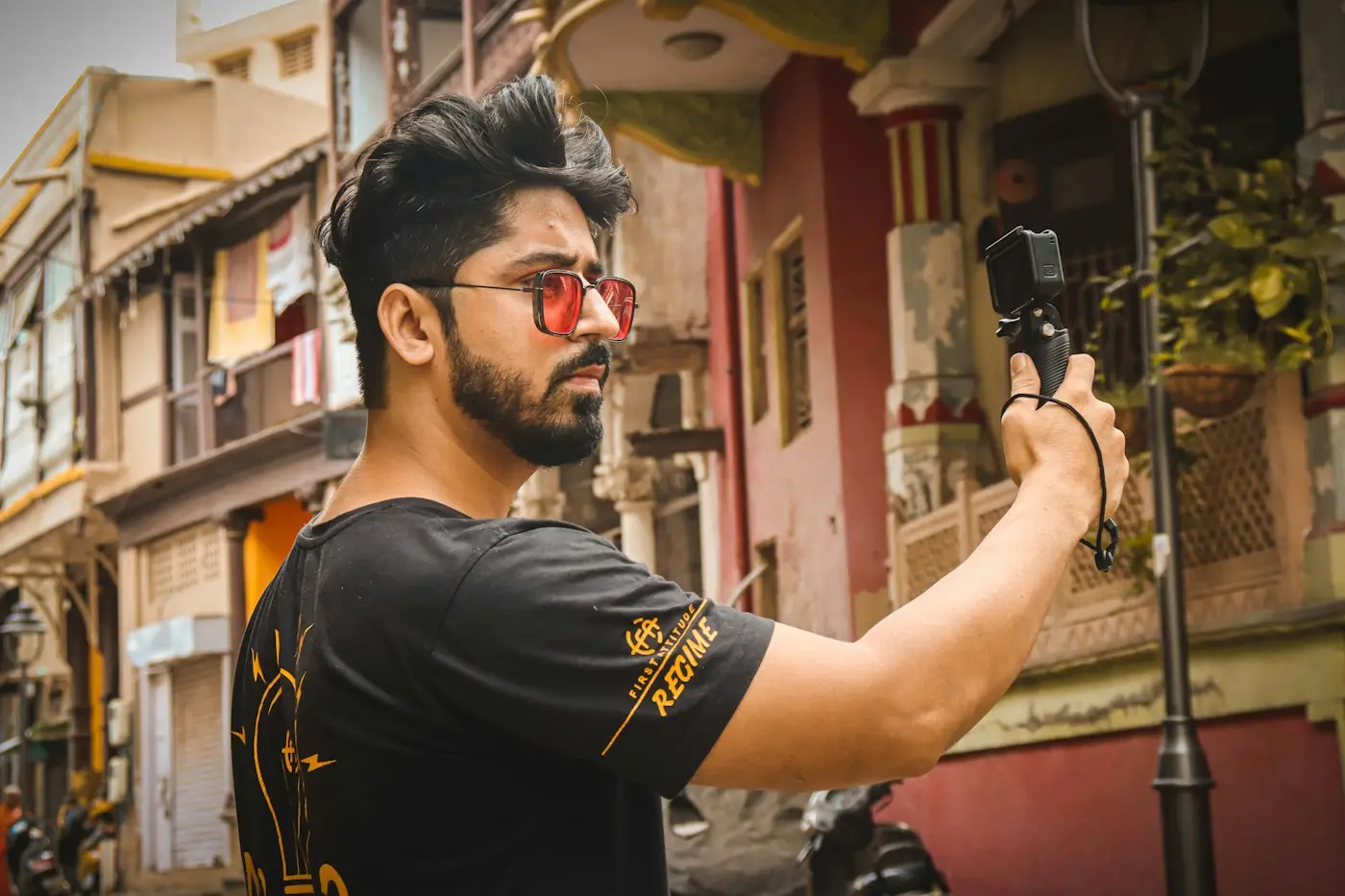 Indian YouTuber recording a vlog — YouTube video promotion services in India