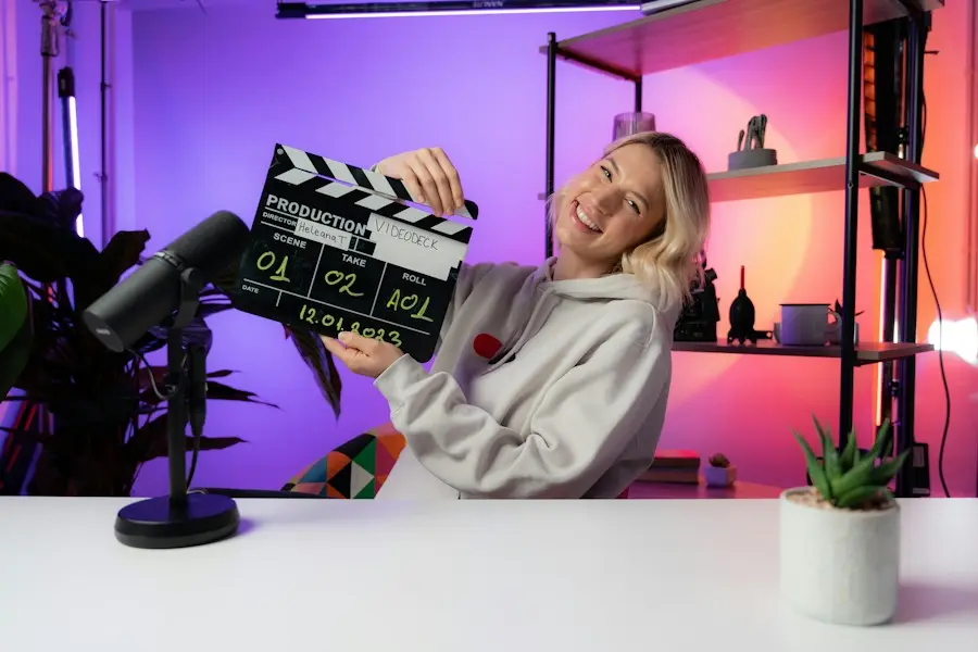 YouTube creator in studio working towards channel monetization